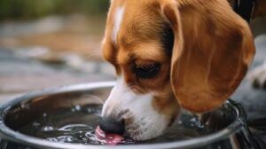 vecteezy ai generated close up captures a dog drinking water from a 38444194