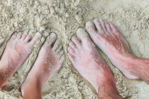 vecteezy closeup feet of a young couple on white sand beach 17755448