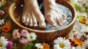 vecteezy ai generated soothing foot bath with vibrant flowers and 38361191